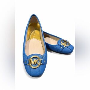Michael Kors Blue Logo Ballet Flats | Size 7